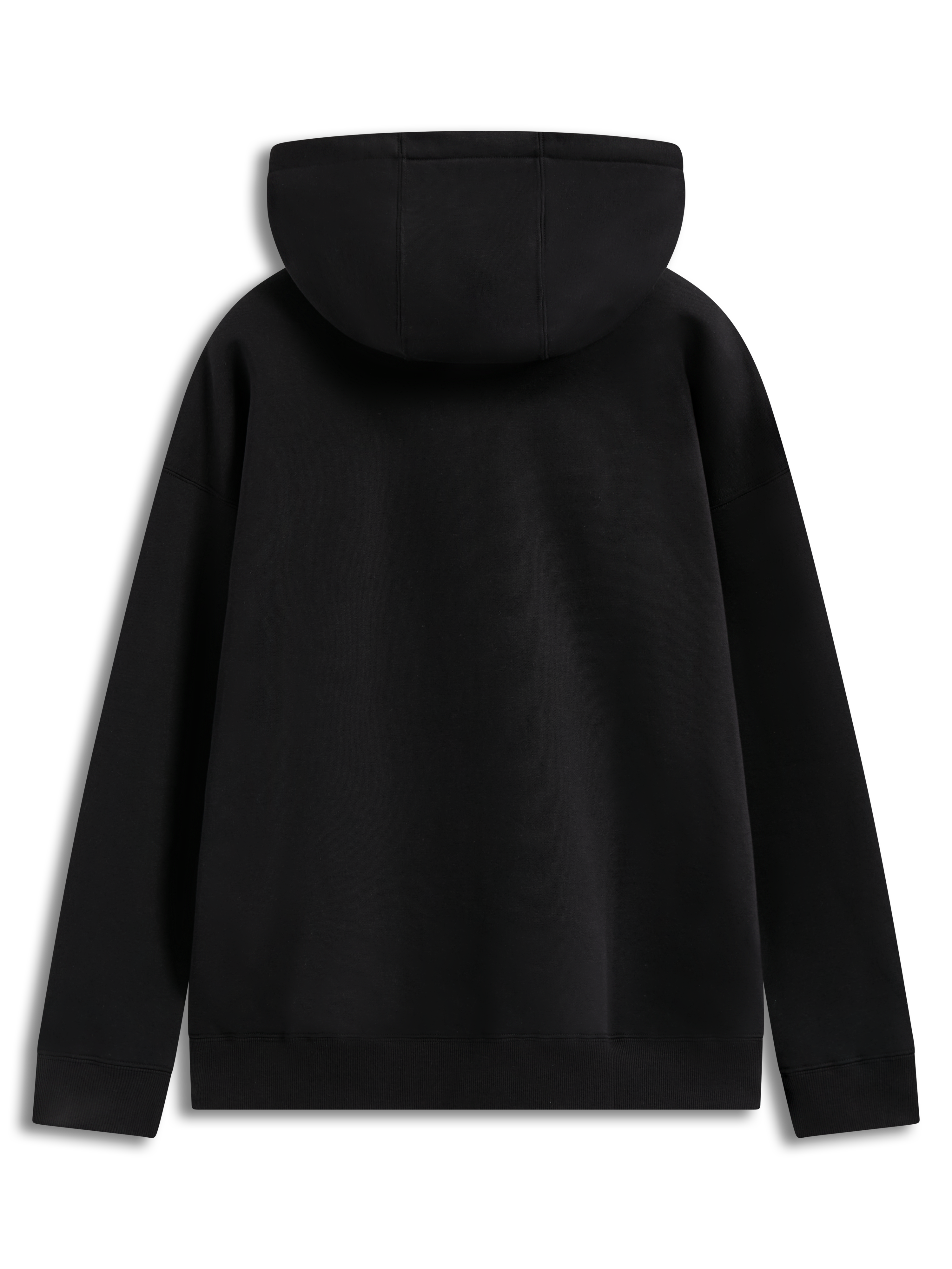 Alpinestars Prelude Oversized Hoodie, sweat à capuche noir en polaire, vue de dos, coupe ample avec poignets côtelés