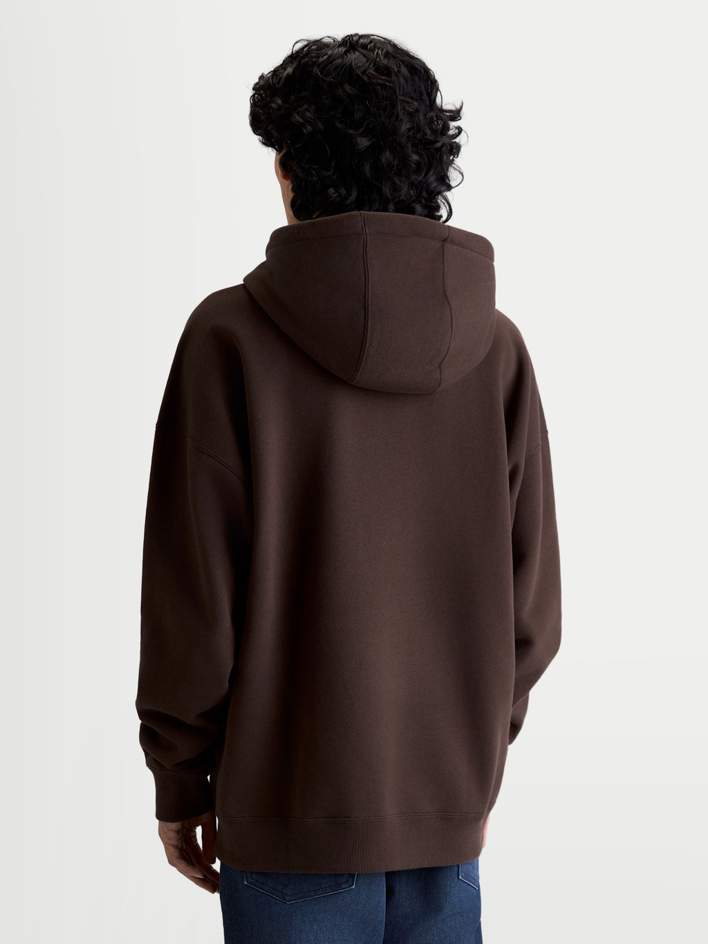 Alpinestars Prelude Oversized hoodie, bruine sportswear fleecepullover, achteraanzicht met een ontspannen silhouet, gevoerde capuchon en geribde boorden en zoom, premium casual kleding.