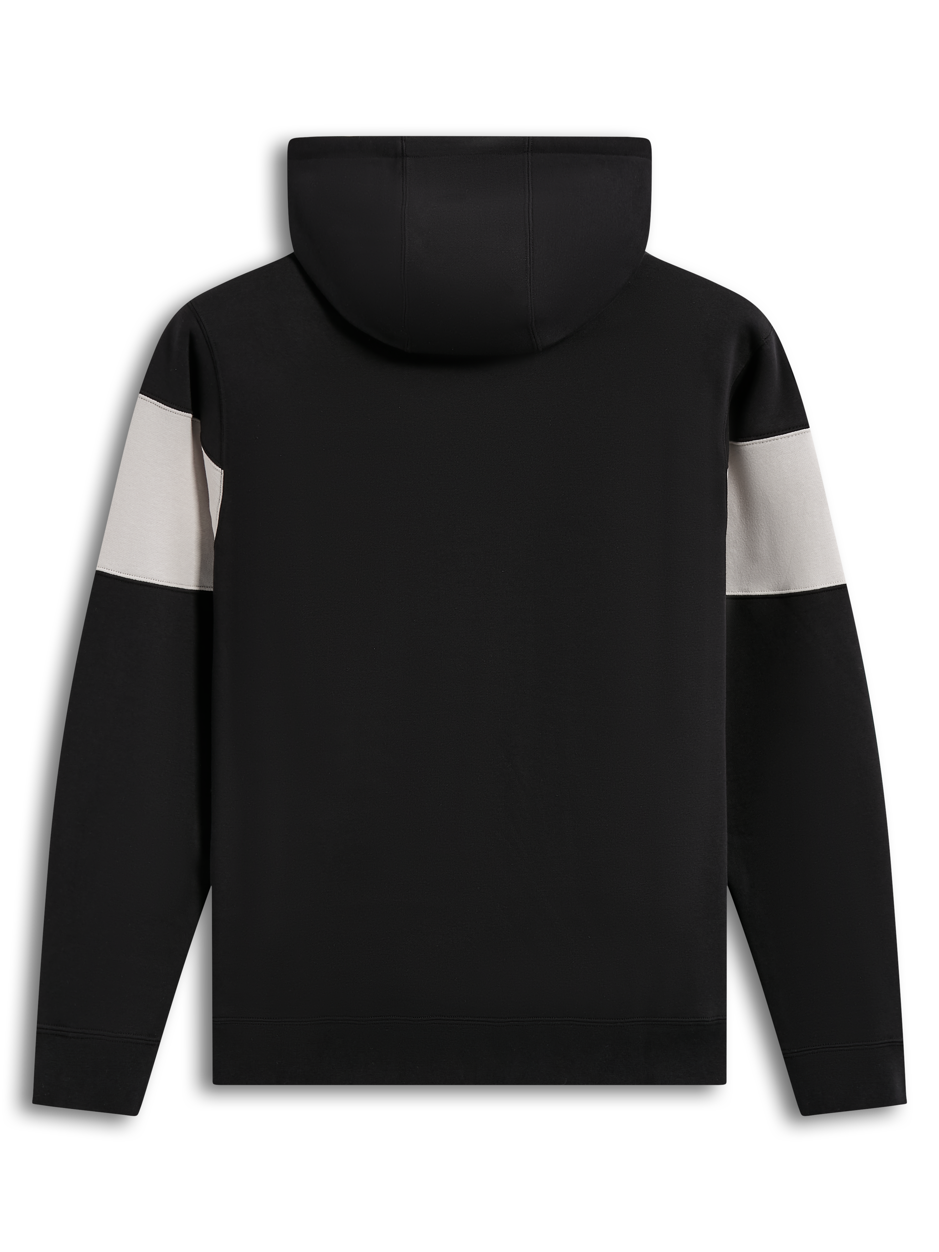 Alpinestars Cubic Hoodie, sweat à capuche noir et gris en polaire, design à blocs de couleur, vue de dos.
