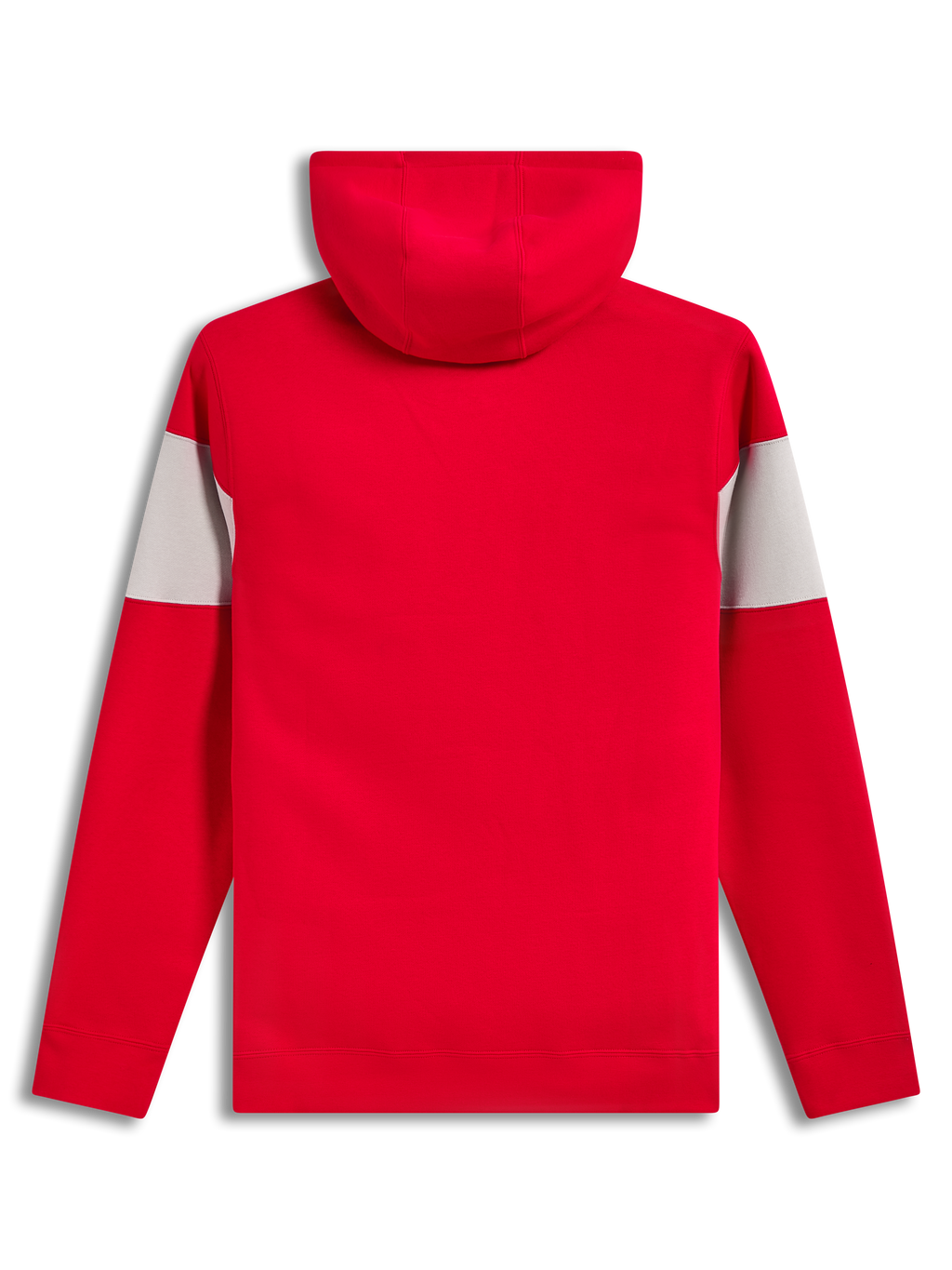 Alpinestars Cubic Hoodie, sweat à capuche en polaire rouge et gris, vue de dos avec poignets et ourlet côtelés