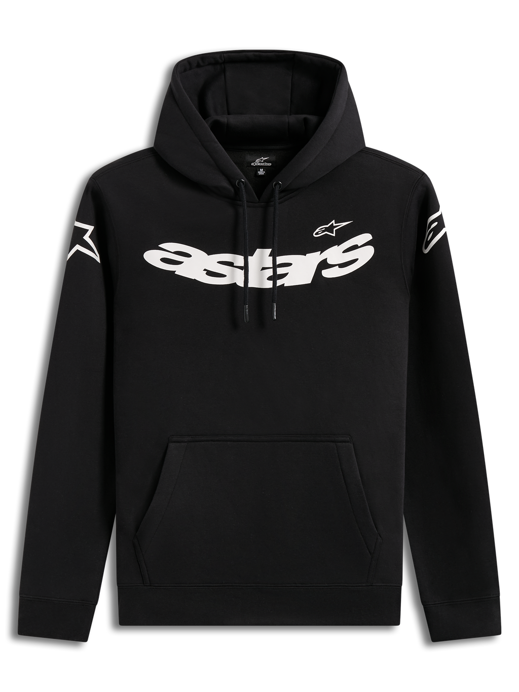 Alpinestars Velocifier, sweat à capuche noir lifestyle pour homme avec logo blanc sur la poitrine et poche kangourou.