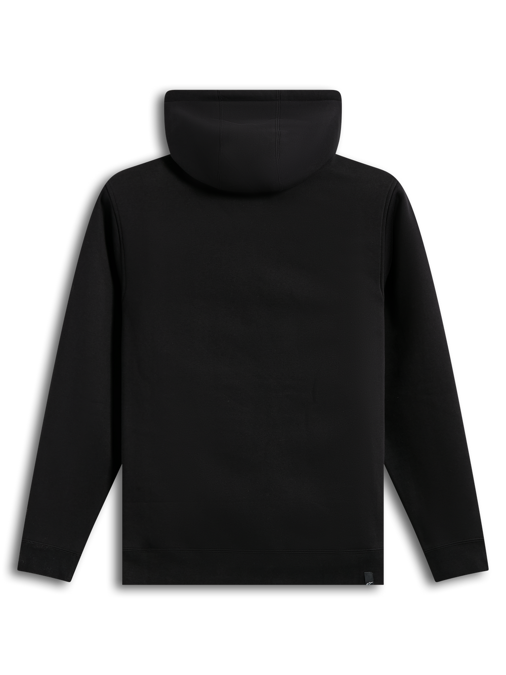 Alpinestars Race Wordmark Hoodie, sweat à capuche noir, vue de dos avec poignets côtelés, polaire sportswear.