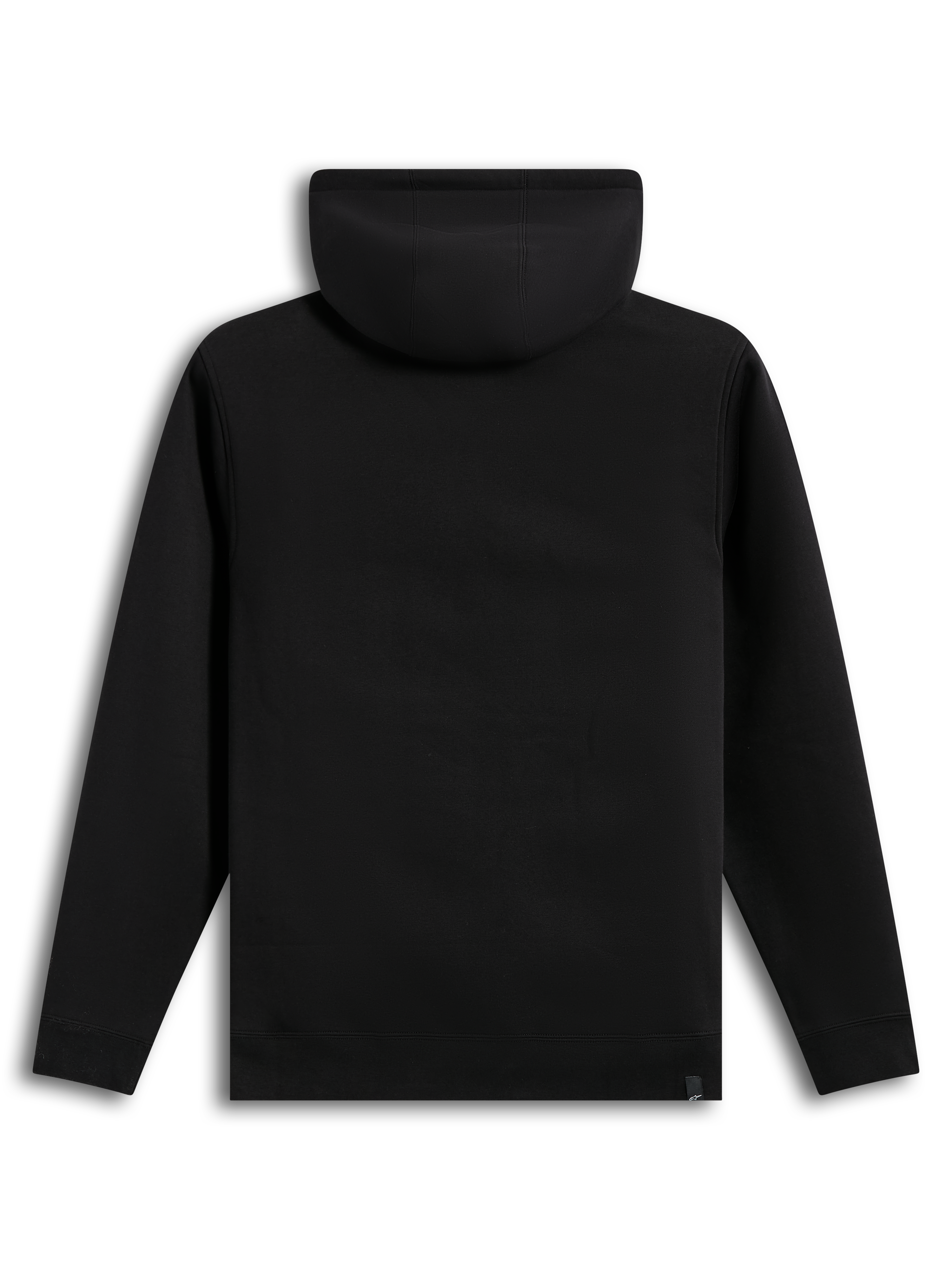 Alpinestars Race Wordmark Hoodie, sweat à capuche noir, vue de dos avec poignets côtelés, polaire sportswear.