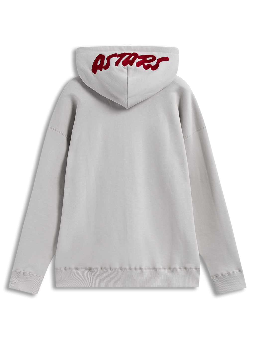 Alpinestars Pioneer Oversized Hoodie, sweat à capuche sportswear sable, logo Astars rouge brodé sur la capuche, vue de dos.
