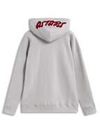 Alpinestars Pioneer Oversized Hoodie, sweat à capuche sportswear sable, logo Astars rouge brodé sur la capuche, vue de dos.