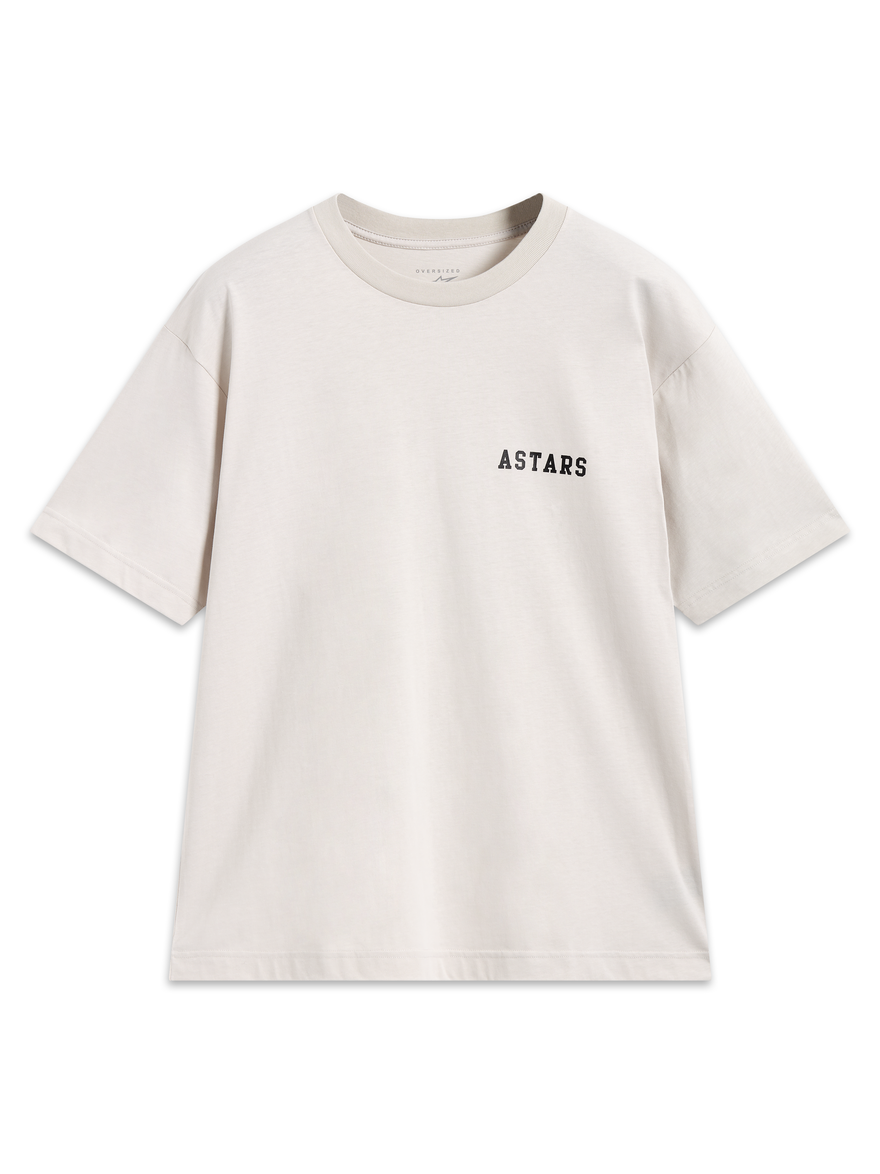 Alpinestars Latitude Oversized CSF Tee, t-shirt à manches courtes beige, logo Astars noir sur la poitrine, style sportswear