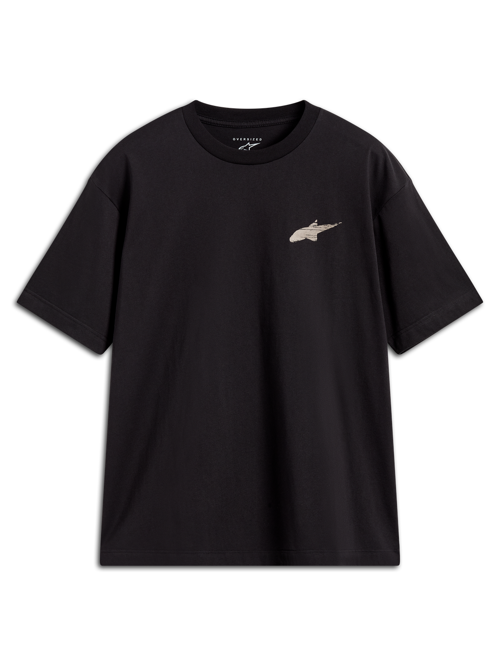 Alpinestars Checkback Oversized CSF T-shirt, zwart sportswear shirt met korte mouwen en klein Astars-logo op de borst.