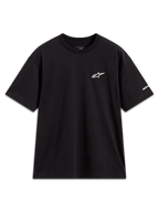 Alpinestars Mandate Oversized CSF Tee, t-shirt à manches courtes, noir, logo Astars blanc en impression puff sur la poitrine et graphique sur la manche, coupe oversize décontractée