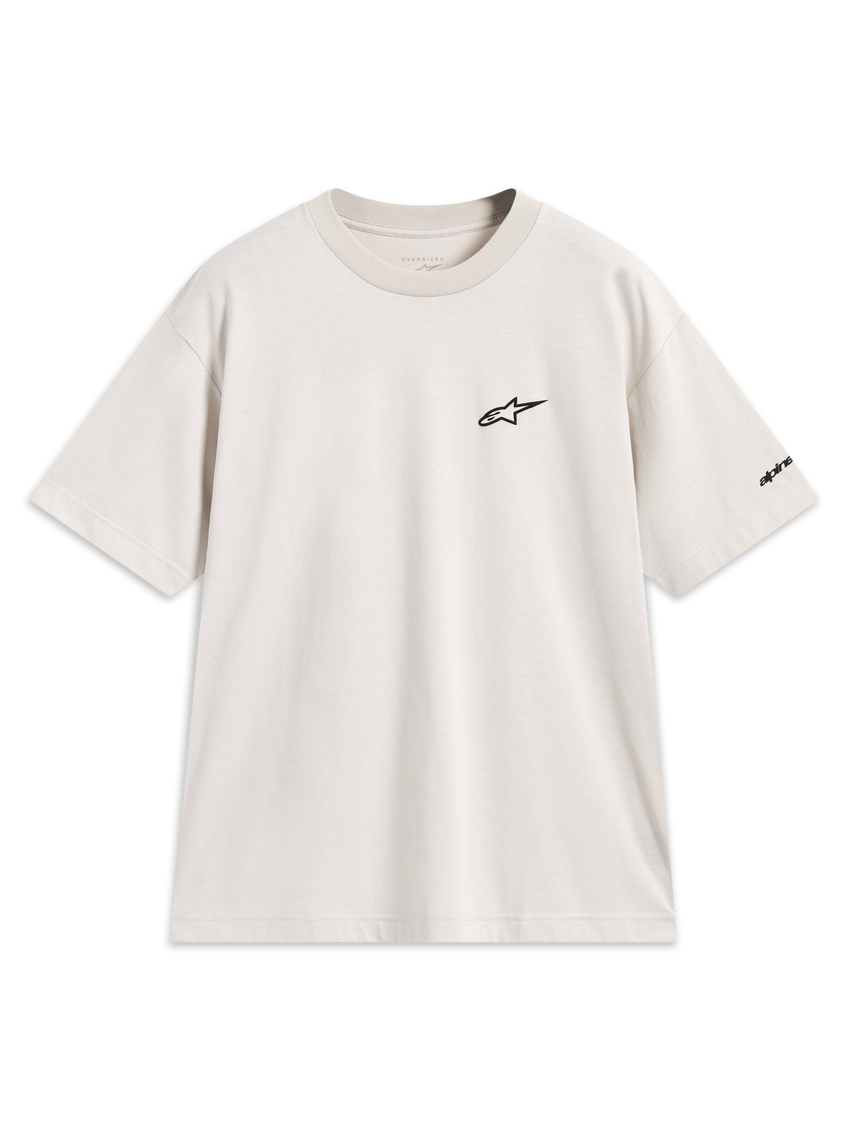 Alpinestars Mandate Oversized CSF Tee, short sleeve sportswear t-shirt in Sand beige with a black chest puff print logo.