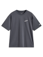 Alpinestars Mandate Oversized CSF Tee, t-shirt à manches courtes gris anthracite avec logo blanc et graphique sur la manche.