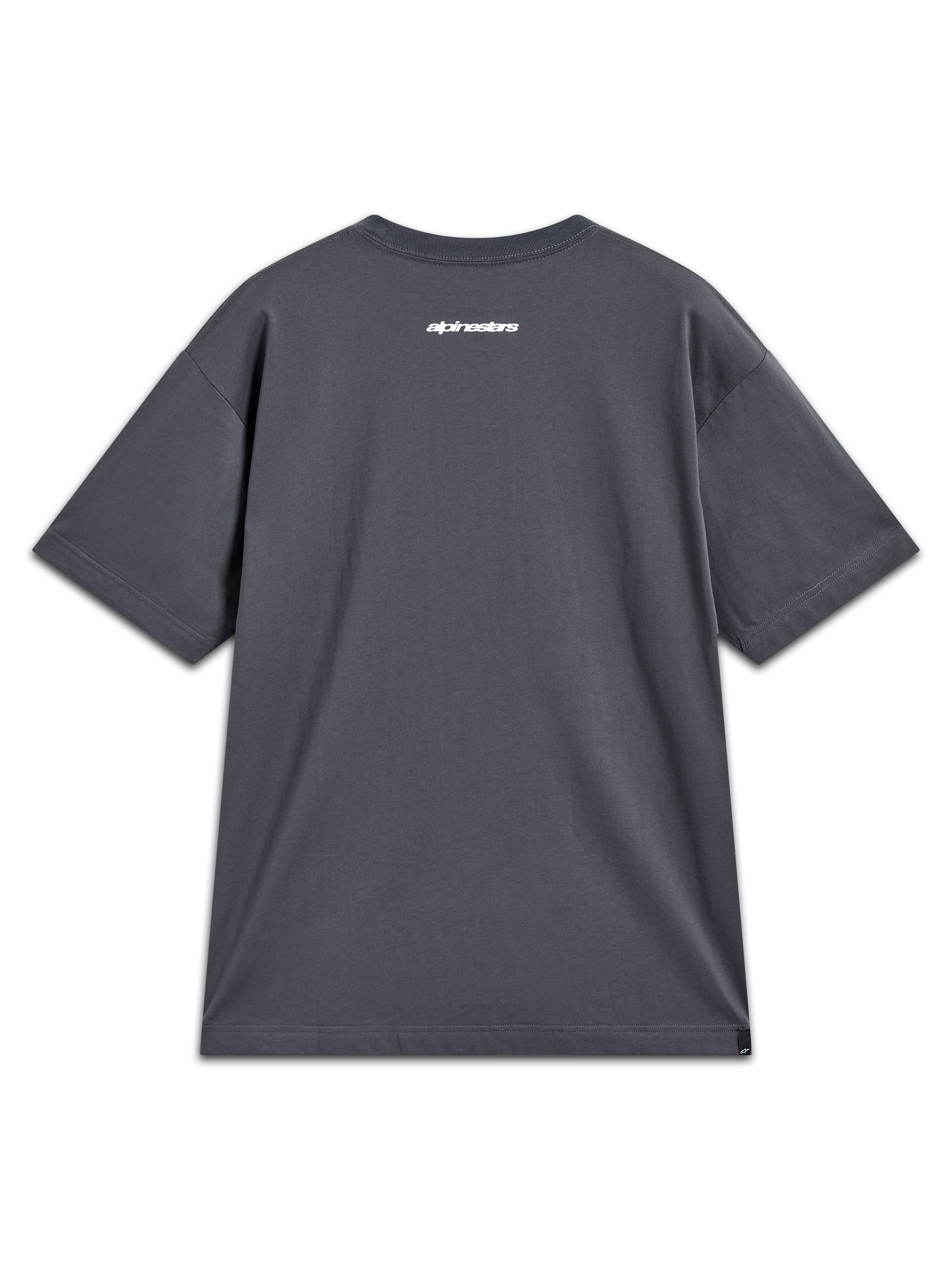 Alpinestars Mandate Oversized CSF, t-shirt   manches courtes gris anthracite, vue de dos avec graphique blanc, sportswear