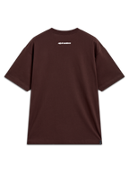 Alpinestars Mandate Oversized CSF Tee, bruin T-shirt met korte mouwen en wit woordmerk op de achterkant, sportswear.