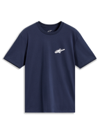 Alpinestars Meteor CSF, T-shirt à manches courtes bleu marine, petit logo Astars blanc sur la poitrine, style sportswear.