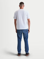 Alpinestars P1 CSF Tee, Short Sleeve Sportswear T-Shirt, Unisex, White with front Astars logo and race stripe graphic, soft cotton-poly blend, casual motorsport apparel.