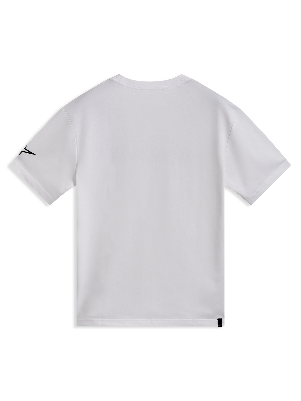 Alpinestars Race Wordmark CSF, t-shirt à manches courtes blanc, vue de dos avec logo Ageless noir sur la manche, style sportswear.