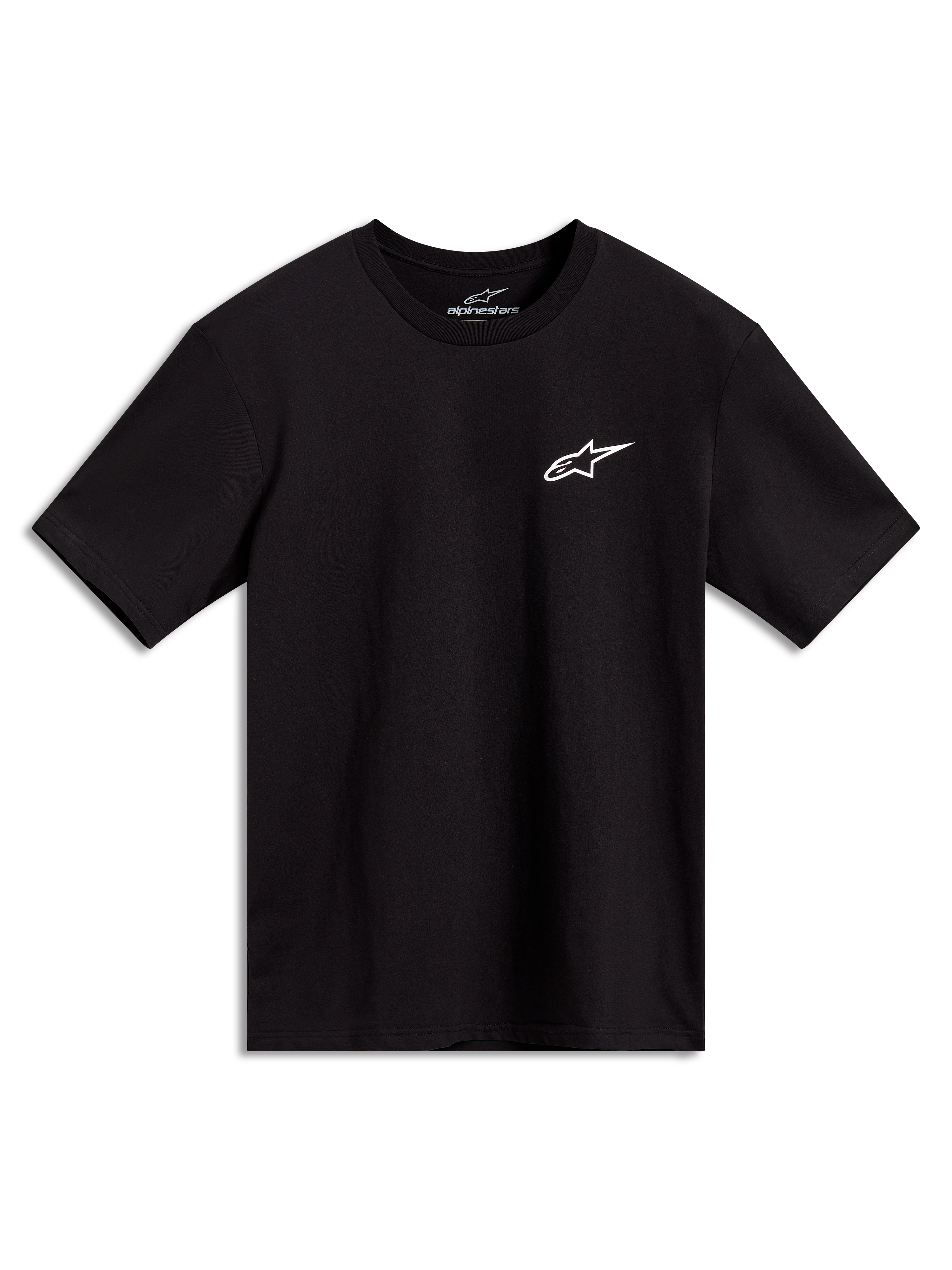 Alpinestars Combo Back CSF Short Sleeve Tee, black casual sportswear shirt featuring a small white logo on the chest.