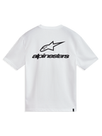 Alpinestars Combo Back CSF, t-shirt à manches courtes, blanc et noir, vue de dos avec logo Astars, style sportswear