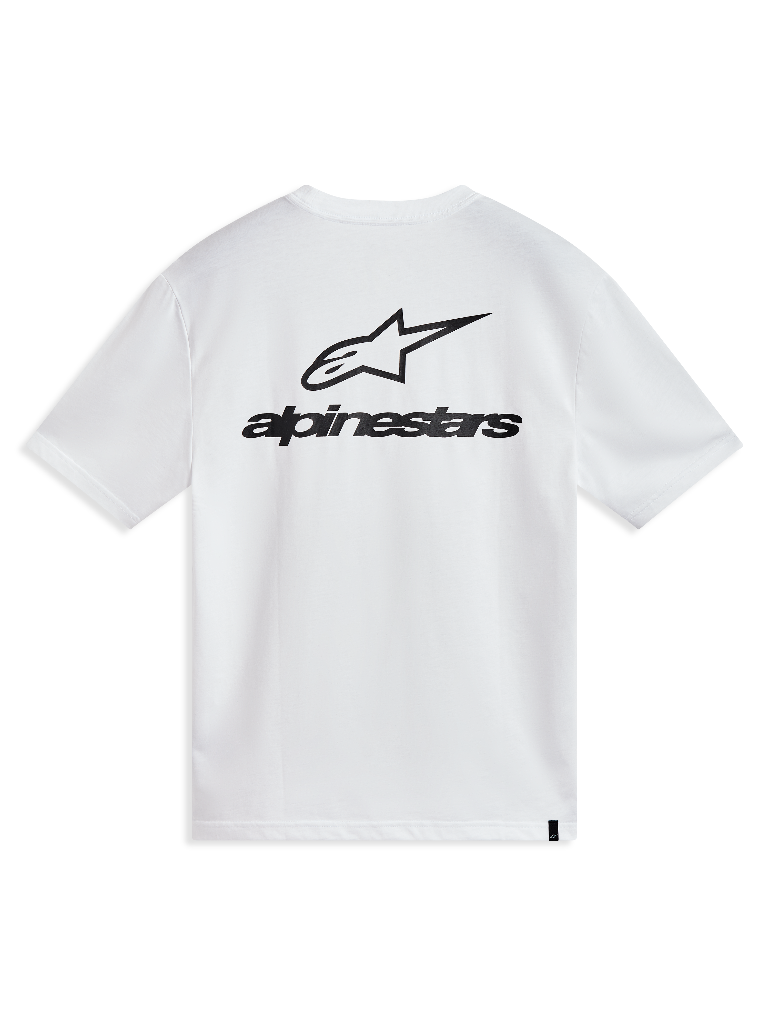 Alpinestars Combo Back CSF, t-shirt à manches courtes, blanc et noir, vue de dos avec logo Astars, style sportswear