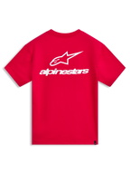 Alpinestars Combo Back CSF Tee, t-shirt à manches courtes, rouge et blanc, vue de dos avec logo Astars blanc, style sportswear décontracté