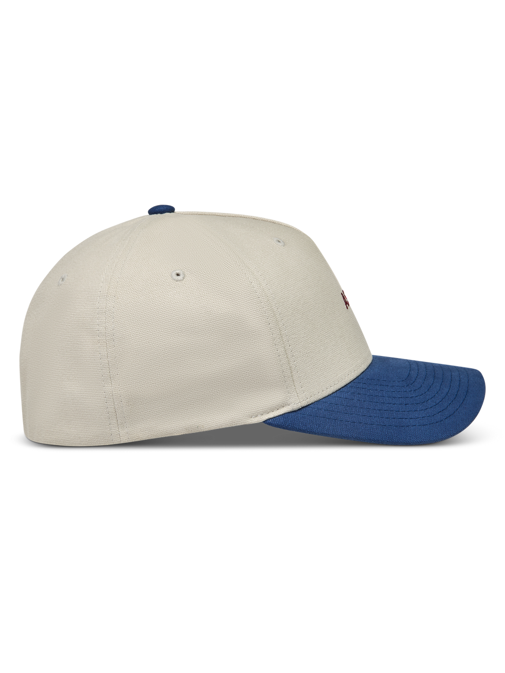 Alpinestars County Canvas hoed, zandkleurige en blauwe sportswear baseballpet met gebogen klep en gestructureerde kroon.