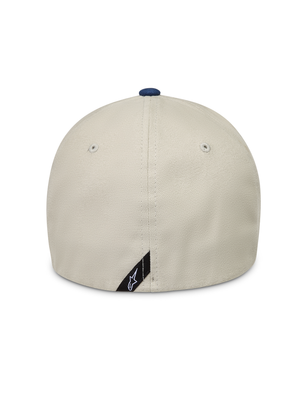 Alpinestars County Canvas hoed, zand en blauwe sportswearpet met flexibele achterkant en oxford perzikstoftextuur.