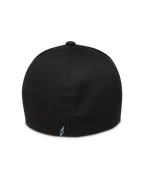 Alpinestars Maze Casquette, casquette de sportswear noire, vue arrière montrant le dos flexible avec un petit logo Astars blanc, confectionnée en sergé.