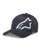 Alpinestars Maze hoed, donkergrijze sportpet voor sportswear, grijs en wit, gebogen klep en groot wit Astars-logo.