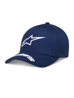 Alpinestars Arclight, casquette sportswear bleu marine, logo blanc en relief, visière incurvée et couronne structurée