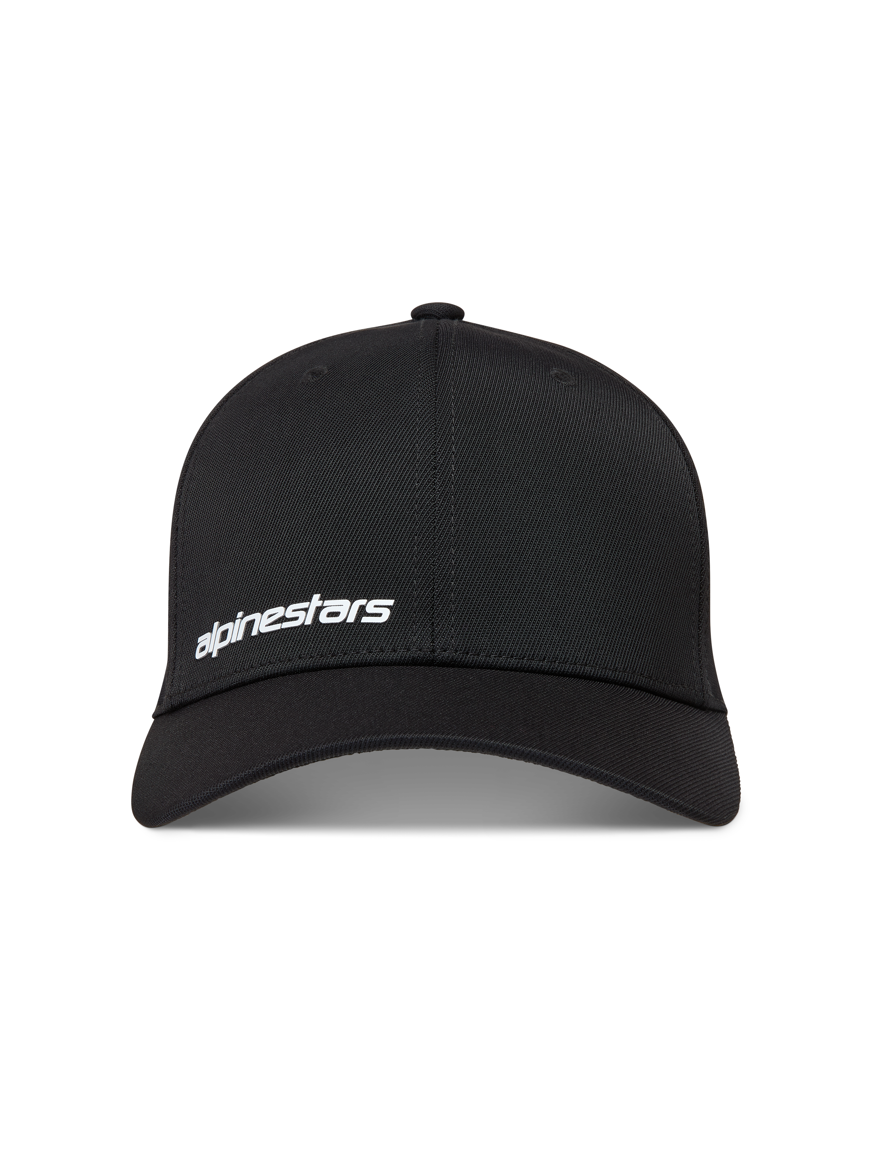 Alpinestars Points Casquette, casquette de sportswear en nylon tactel noire avec logo blanc imprimé en HD sur le devant