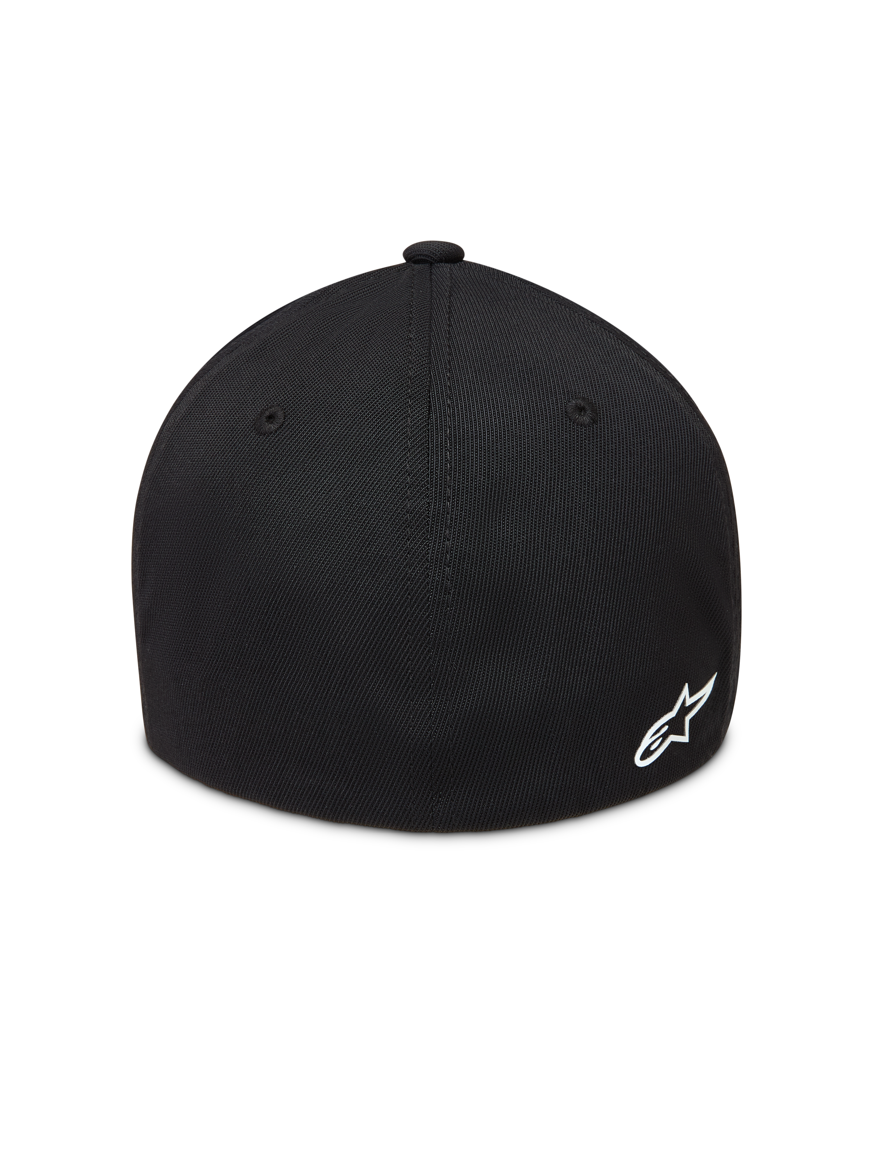 Alpinestars Points Casquette, casquette sportswear noire en nylon tactel avec dos flexible et logo Astars blanc, vue de dos