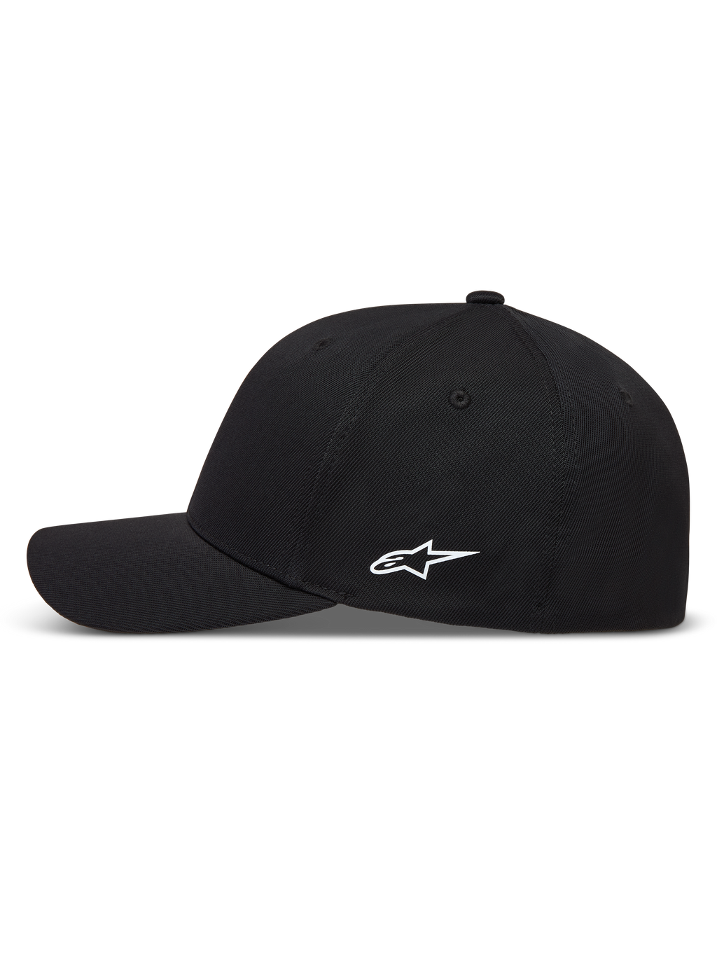 Alpinestars Points, casquette sportswear noire en nylon tactel avec logo HD blanc et visière incurvée