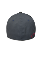 Alpinestars Points Casquette, casquette sportswear gris foncé, logo Astars rouge, vue de dos, dos flexible en nylon tactel