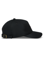 Alpinestars Explorer Strapback Hat, Black Twill Sportswear Cap with structured crown, curved bill, and metal buckle strap.