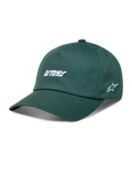 Alpinestars Explorer Strapback Casquette, casquette de sportswear verte en sergé, visière incurvée et logos blancs brodés.