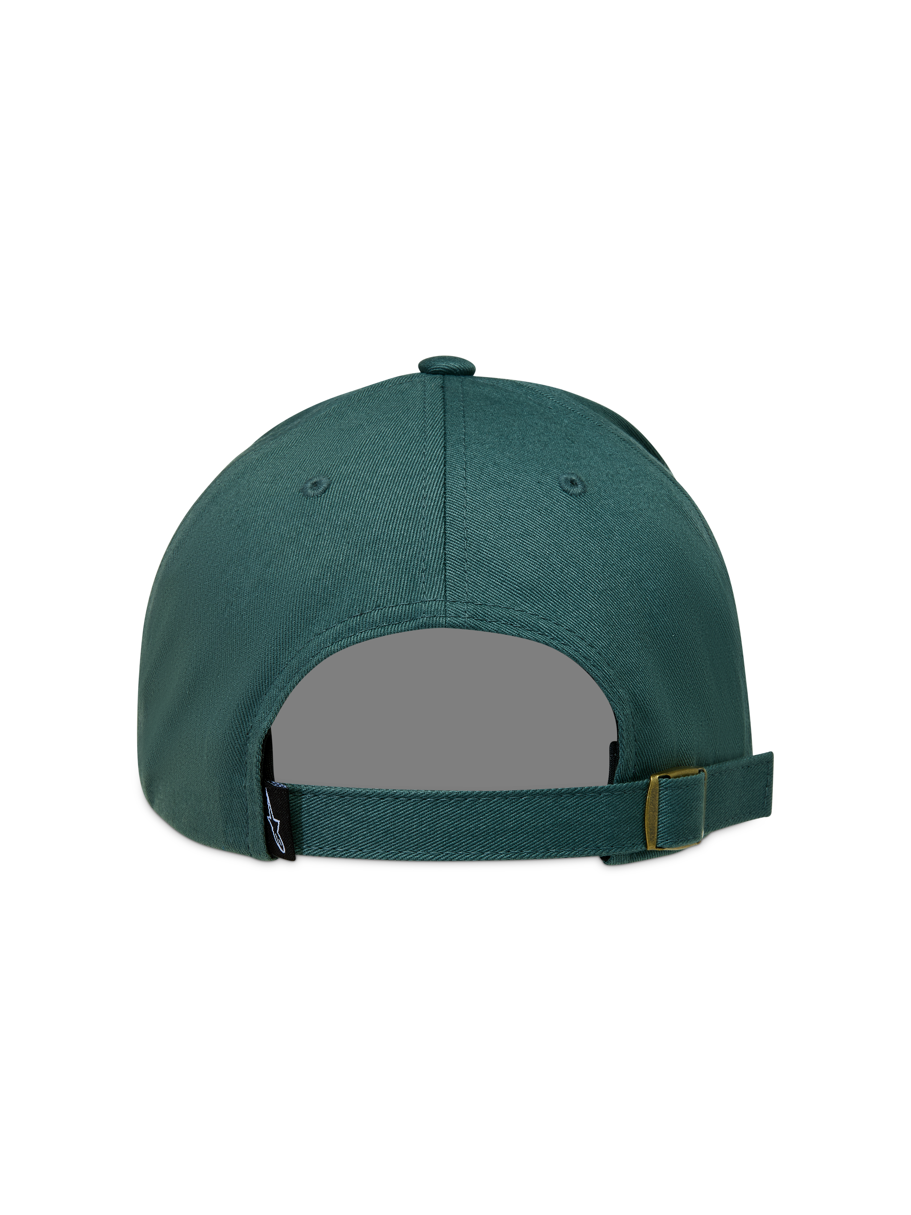 Alpinestars Explorer Strapback, casquette sportswear verte, vue arrière avec sangle réglable et boucle métallique en sergé.