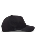 Alpinestars Algo Perf Adjustable, casquette sportswear noire avec perforations latérales, tissu technique et visière courbée.
