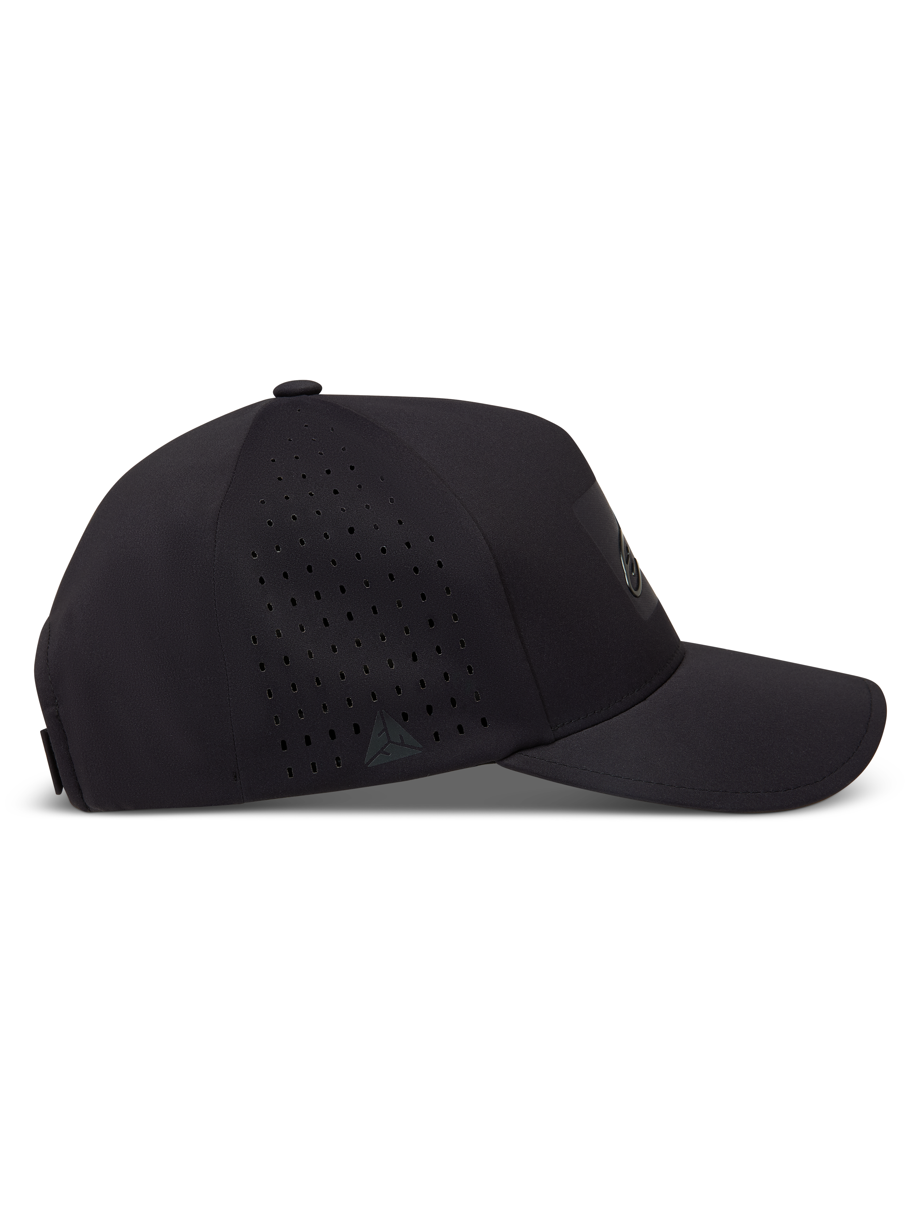 Alpinestars Algo Perf Adjustable, casquette sportswear noire avec perforations latérales, tissu technique et visière courbée.