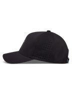 Alpinestars Algo Perf Adjustable, casquette de sportswear noire avec visière courbée et panneaux latéraux perforés