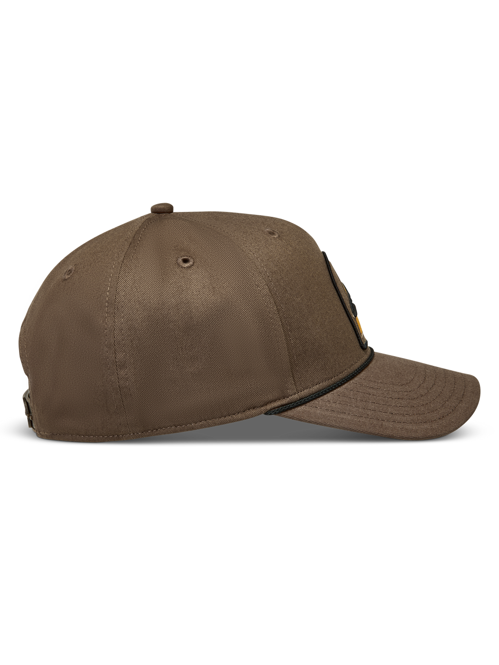 Alpinestars Acme Snapback, casquette de sportswear marron avec visière courbée, couronne structurée et bordure en corde noire