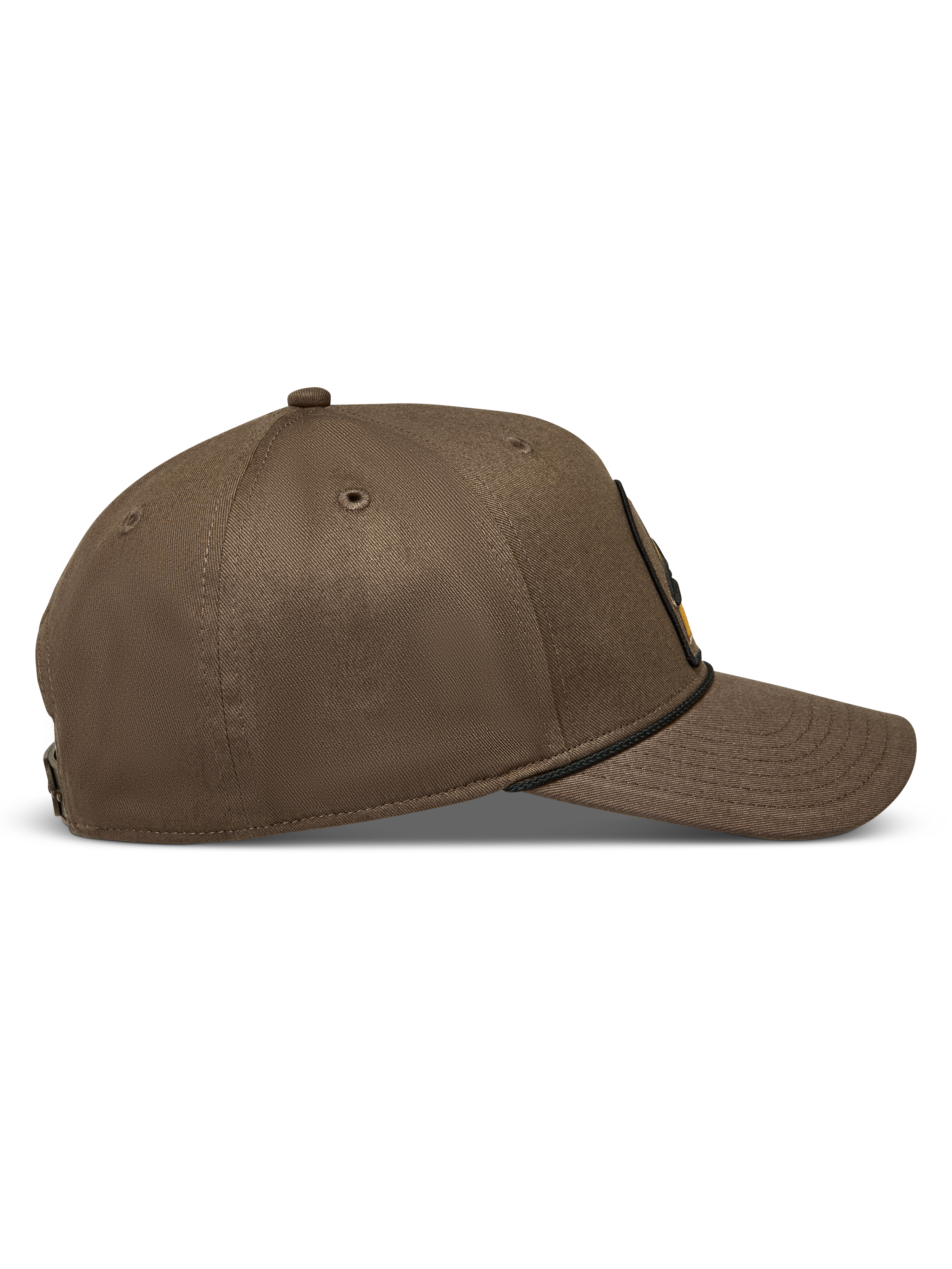Alpinestars Acme Snapback, casquette de sportswear marron avec visière courbée, couronne structurée et bordure en corde noire