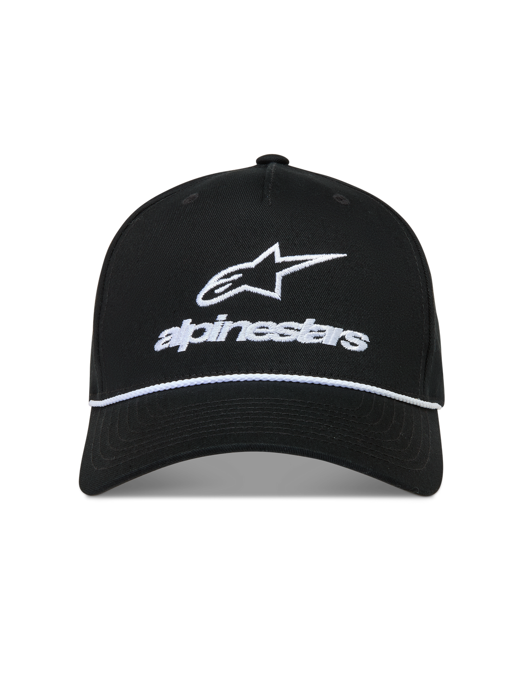 Alpinestars Combo Logo Snapback, casquette sportswear noire avec logo blanc brodé et détail de cordelette