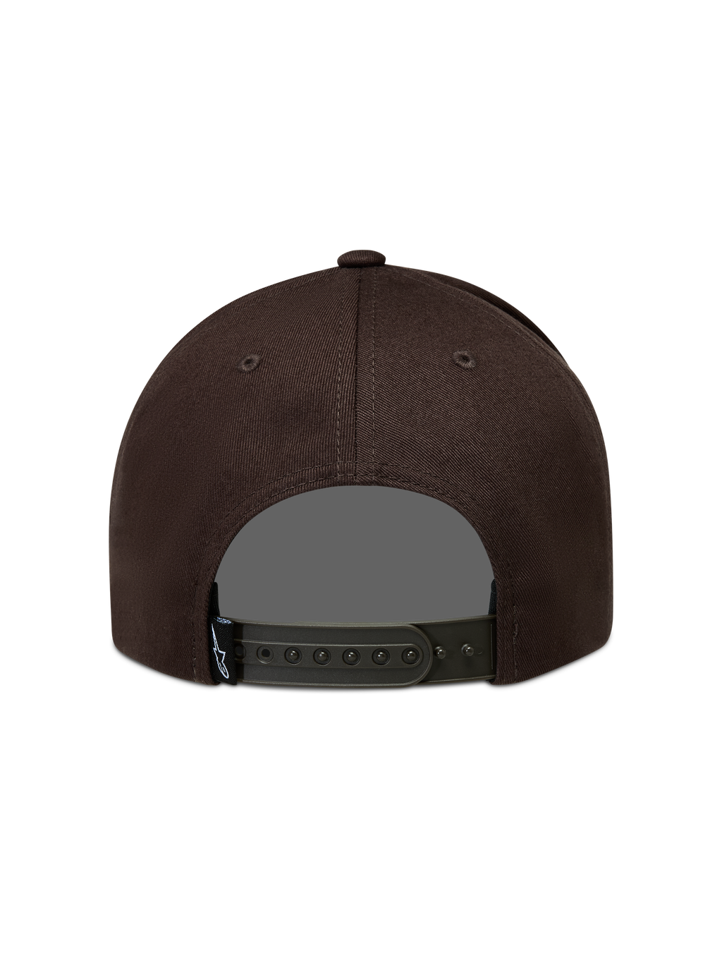 Alpinestars Combo Logo Snapback, casquette sportswear marron avec fermeture à pression ajustable, vue arrière