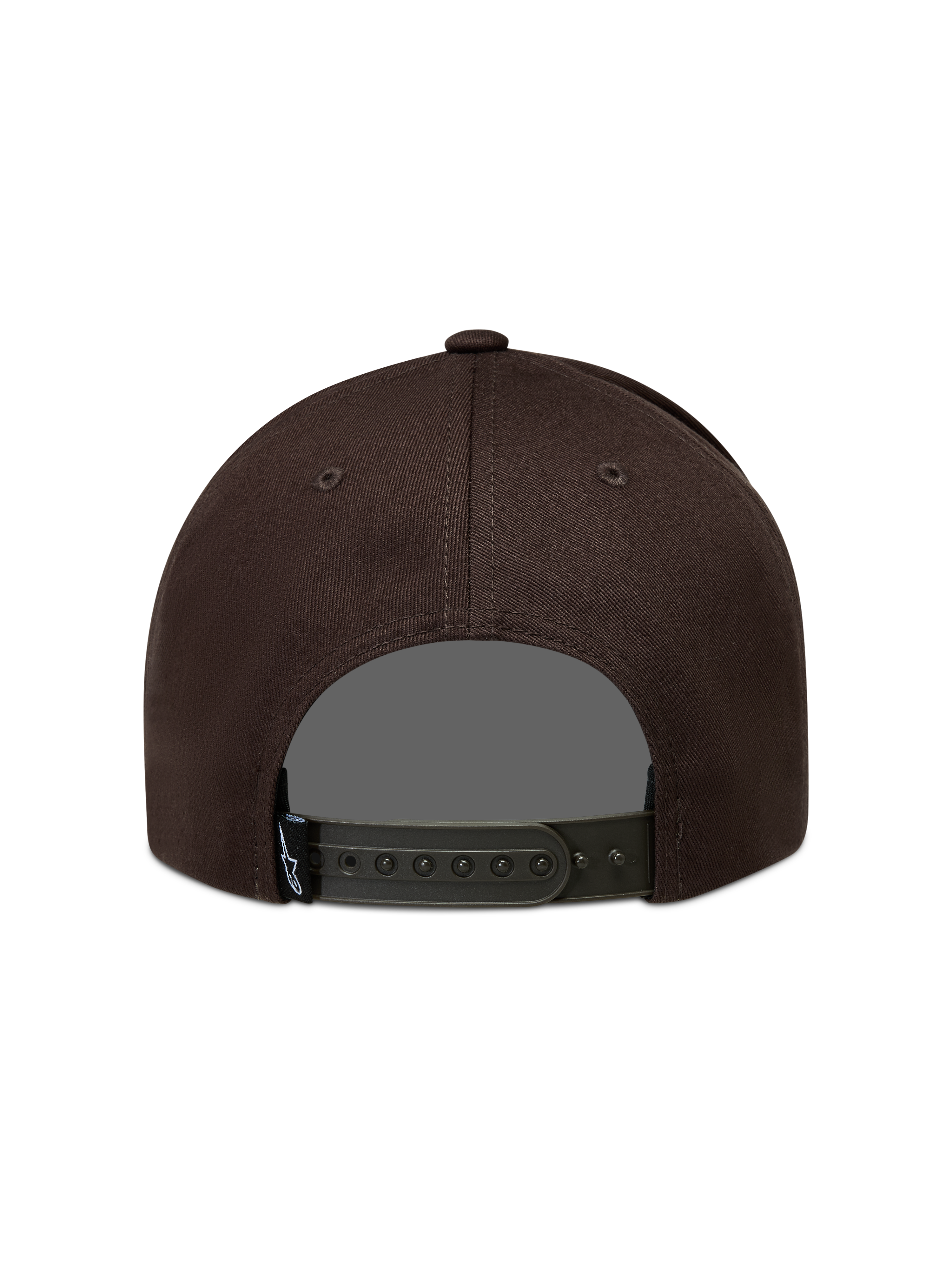 Alpinestars Combo Logo Snapback, casquette sportswear marron avec fermeture à pression ajustable, vue arrière