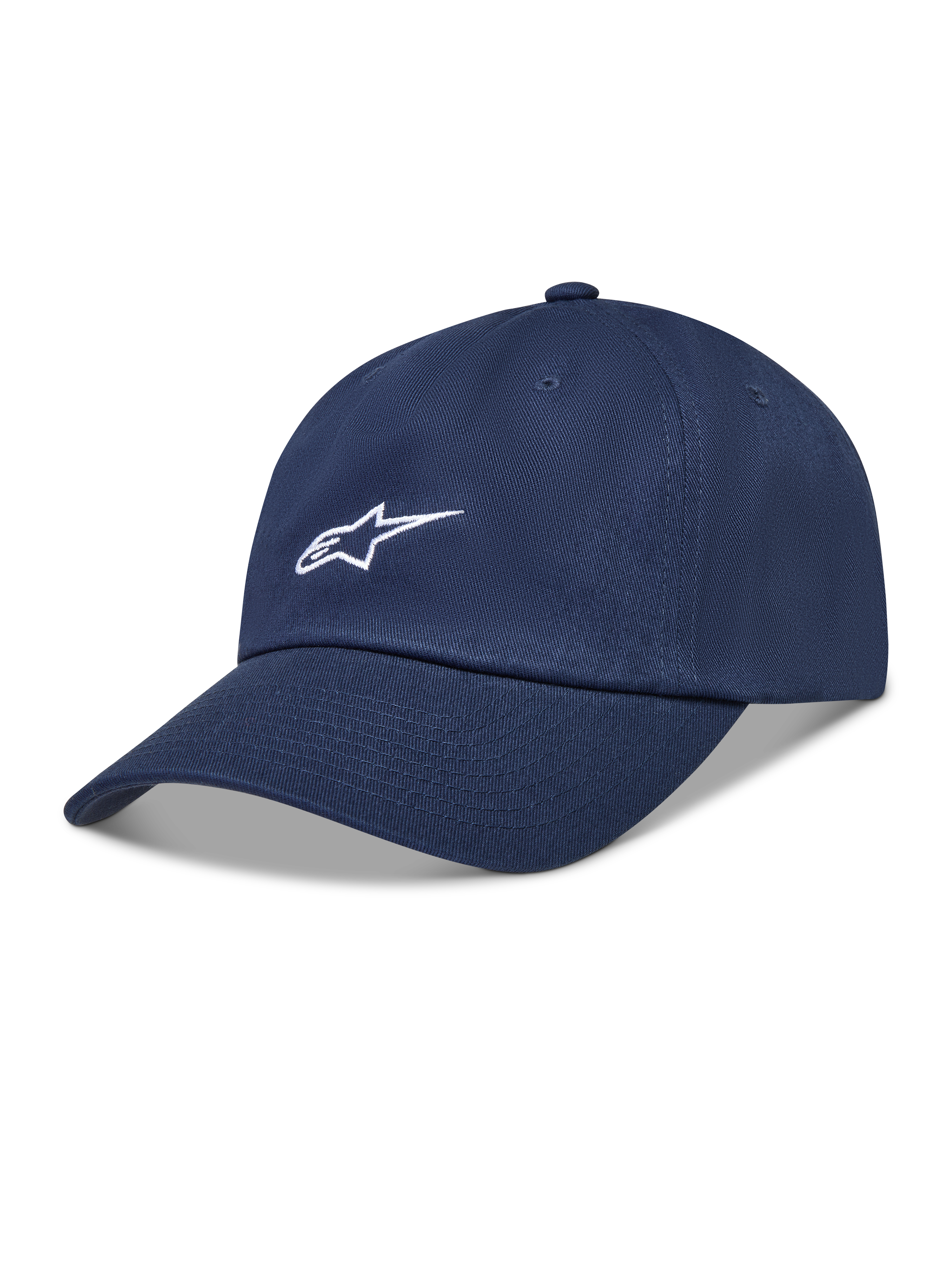 Alpinestars Dylan Dad, casquette de sportswear bleu marine en sergé, logo Astars blanc et visière courbée