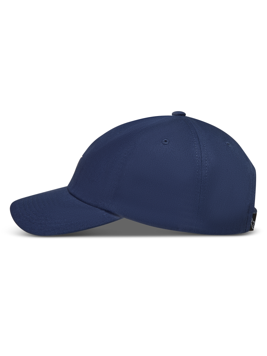 Alpinestars Dylan Dad, casquette de sportswear bleu marine, vue de profil avec visière courbée et couronne non structurée