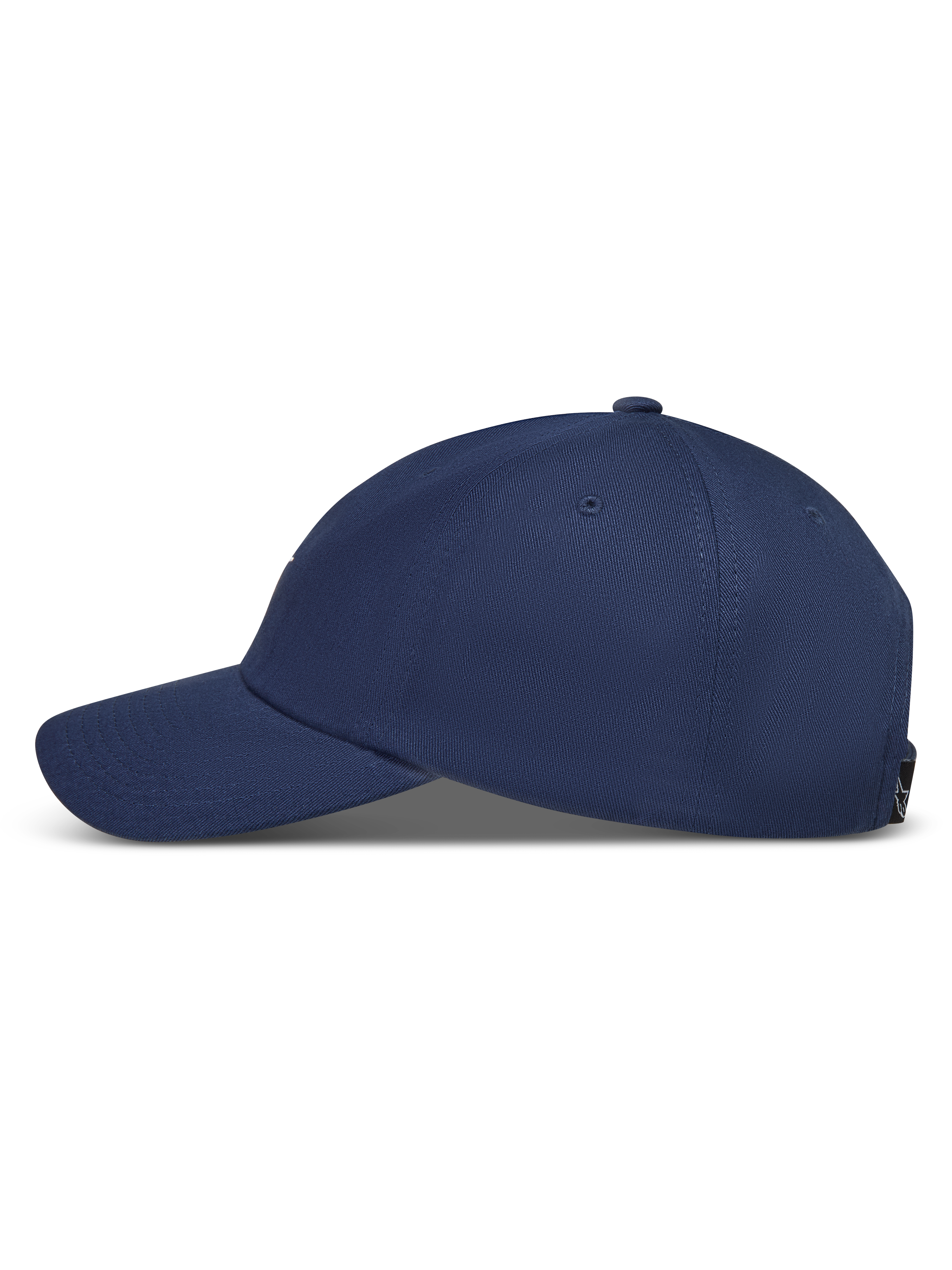Alpinestars Dylan Dad, casquette de sportswear bleu marine, vue de profil avec visière courbée et couronne non structurée
