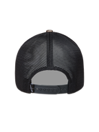 Alpinestars Thicket Realtree Trucker pet, zwarte mesh pet met verstelbare snapback-sluiting, achteraanzicht.