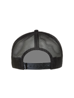 Alpinestars Ten Trucker, casquette trucker noire, vue de dos avec filet respirant et fermeture snapback réglable.