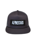 Alpinestars Ten Trucker, casquette trucker gris foncé avec visière plate et logo brodé.