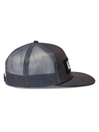 Alpinestars Ten Trucker, casquette trucker gris foncé avec arrière en maille respirante et visière plate, style sportswear.